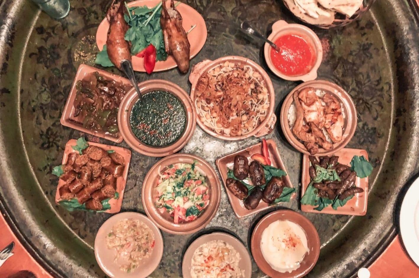 A spread of traditional Nubian dishes